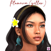 Ayane's Plumeria frangipani hair flower - Style 7 - Yellow