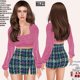 TEDDY TOP AND TWEED SKIRT,CL&MESH BODY