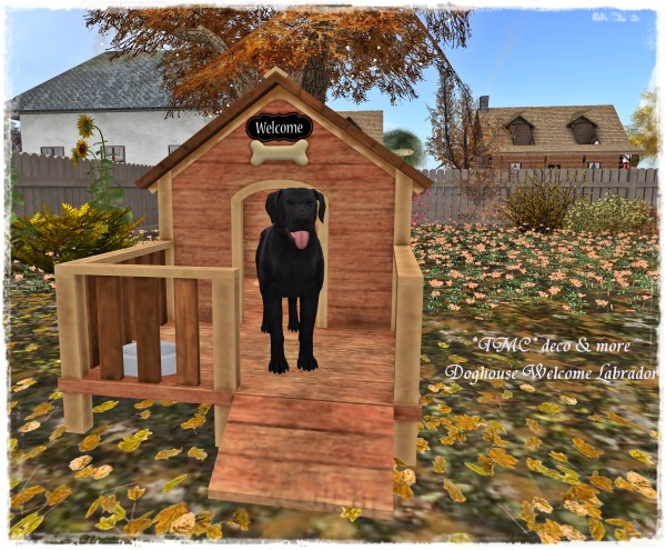 ~TMC~ Doghouse Welcome Black Labrador
