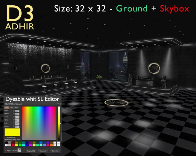 D3 - [Tintable Neon] - Disco Dance Club 32x32 - [ADHIR] - BOX