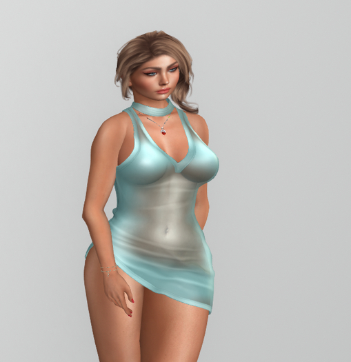 LC Chantelle Sheer Dress AQUA unpacker (add me)