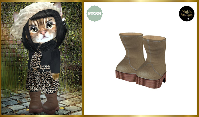 *DB* DINKIES TRIXIE PLATFORM BOHO BOOTS* beige