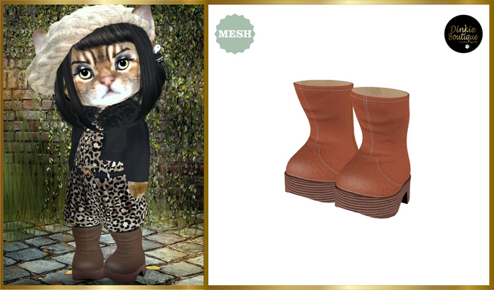 *DB* DINKIES TRIXIE PLATFORM BOHO BOOTS*  cognac
