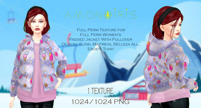 MI961836 Women's Padded Jacket With Pullover FITMESH Texture V6