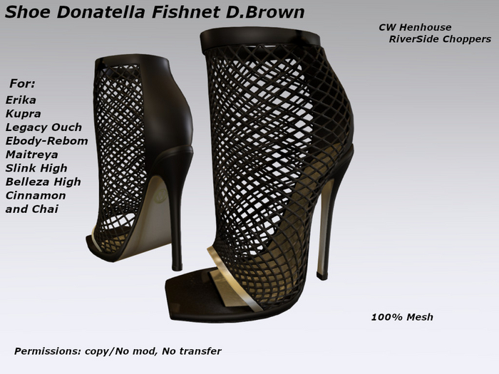 [CW] -Shoe Donatella Fishnet D.Brown -BOX