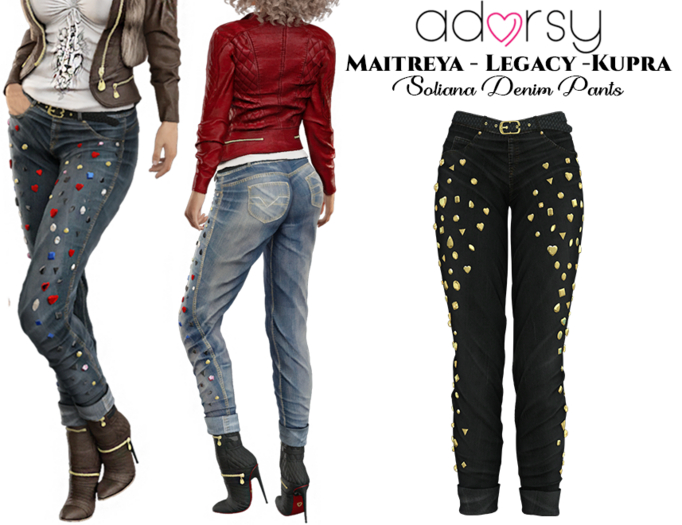 adorsy - Soliana Pants Dark Black - Maitreya/Legacy/Kupra
