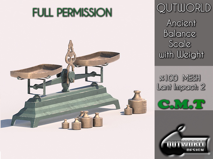 .::QUTWORLD Ancient Balance Scale with Weight::.FP