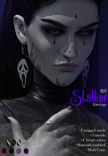 Sköll - Stalker earrings / ritual purple 