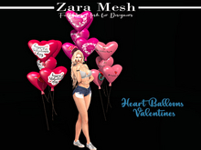 Zara Mesh - Party - Heart Balloons Valentines - FULL PERM MESH