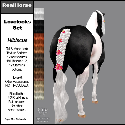*E* Lovelocks Tail & Forelock Set [BOXED] Hibiscus