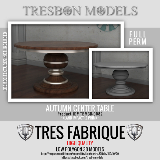 Full Perm Autumn Center Table [TMP0082FC]