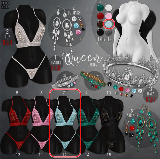 Mossu Queen Blue Set