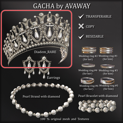 AvaWay* Diadem QUEEN DIVA Crown RARE