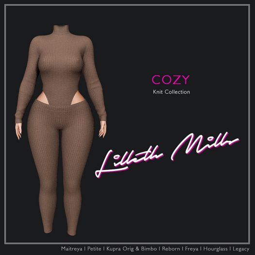 LM COZY - Knit Nude - 2 Piece Leggings & Bodysuit for Maitreya Petite Kupra Bimbo Legacy Hourglass Freya