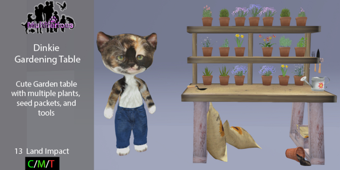 *M* Dinkie Gardening Table (wear to unpack)