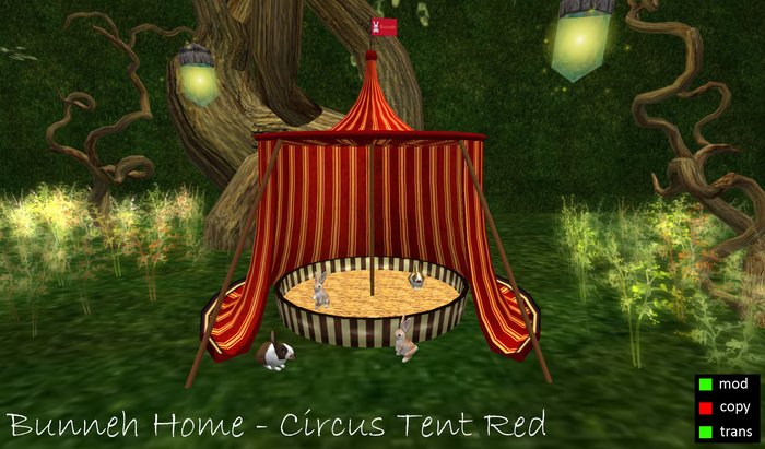 [MC] Bunneh Home - Circus Tent Red - made for Ozimals bunnies