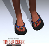 [Timber Creek] Beaded Flip Flops-Black Multi