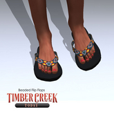 [Timber Creek] Beaded Flip Flops-Turquoise Multi