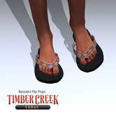[Timber Creek] Beaded Flip Flops-Yellow Multi