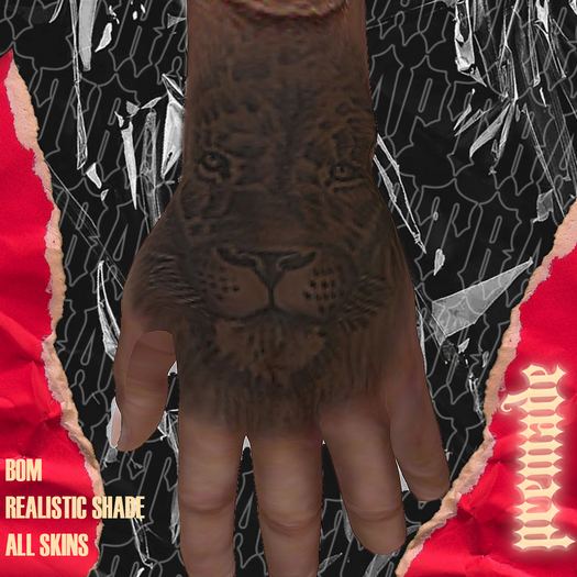Trap Inks- Lion Hand Tat