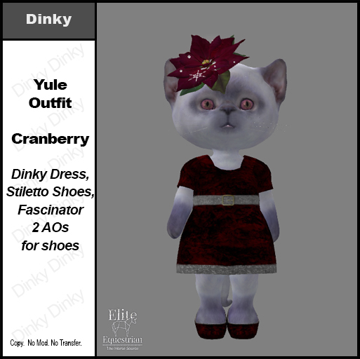 *E* Dinky Yule Outfit - Cranberry [Add & Click to Open]