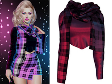 Mia Long Sleeve Cropped Shirt [Holo Cherry Red Wine] - Maitreya (+Petite) • Legacy • Reborn
