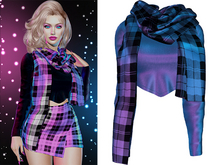 Mia Long Sleeve Cropped Shirt [Holo Galaxy] - Maitreya (+Petite) • Legacy • Reborn
