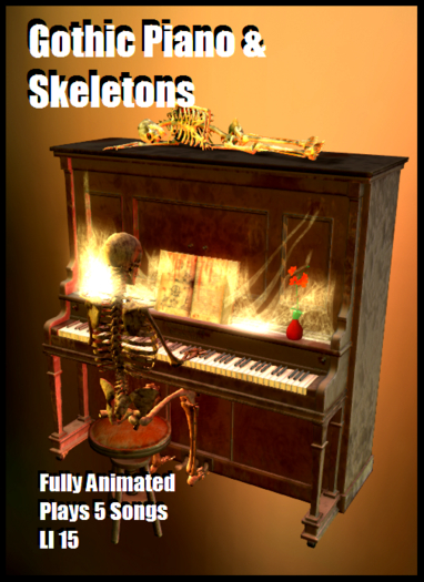 Gothic Piano and Skeletons