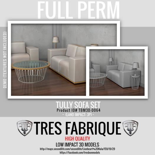 Full Perm Tully Sofa Set [TMP0064FC]