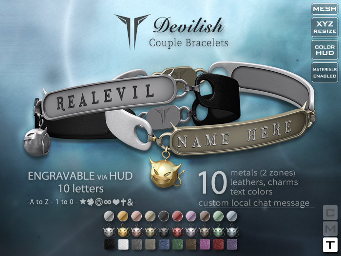 **RE** Devilish Couple Bracelets Set - Engraving