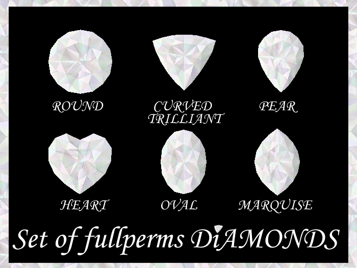 High Quality Set Of DIAMONDS, Sculpted Diamond, Full perms.