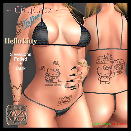 ~ CityCatz ~ Tattoo *** Hello Kitty *** BOM