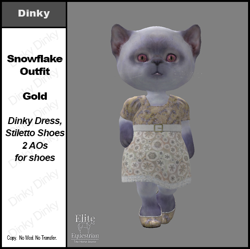 *E* Dinky Snowflake Outfit - Gold [Add & Click to Open]