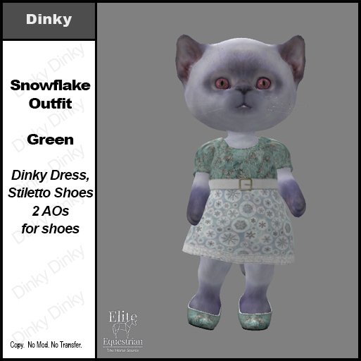 *E* Dinky Snowflake Outfit - Green [Add & Click to Open]