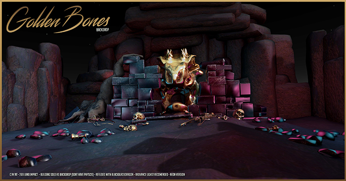 Golden Bones Backdrop - Neon - The Bearded Guy