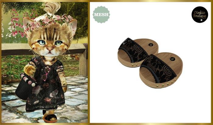 *DB* DINKIES PENELOPE LACE SANDALS*  black