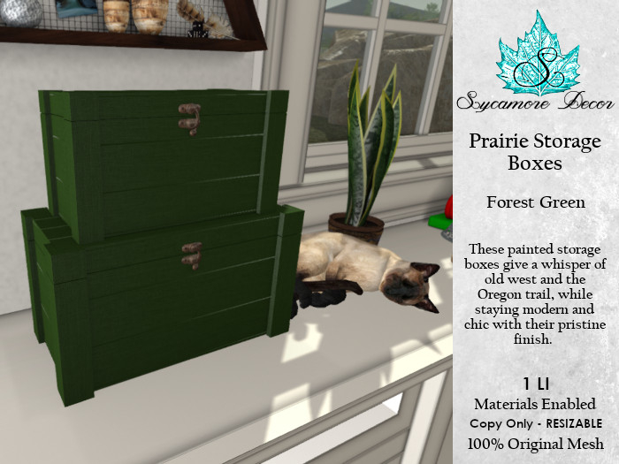 {SD} Prairie Boxes - Forest Green