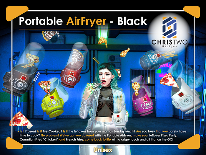 Portable AirFryer - Black - [Chris Two Designs]