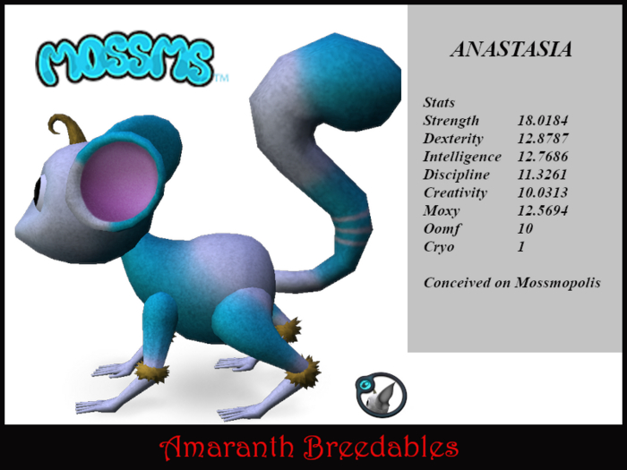 Mossm Cryo Pod - Anastasia - Female Gyrating Puff Bastion