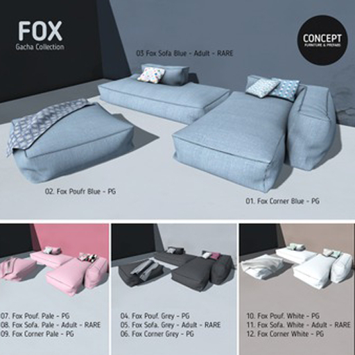 Concept}* 03. FOX SOFA. BLUE - ADULT - RARE