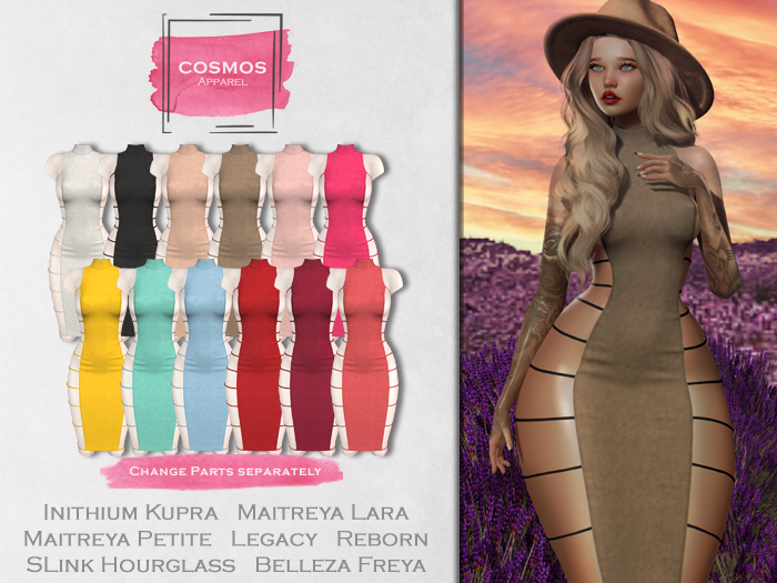 [COSMOS] Ashley Bodycon Dress Suede / 12 Colors Fatpack Demo