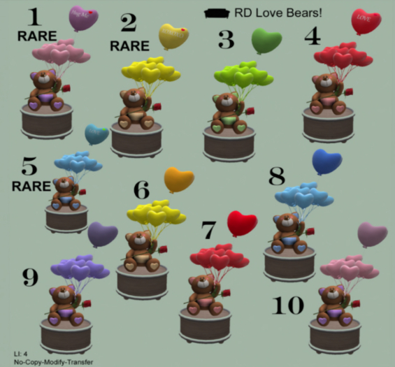 05 Love Bears Blue Love RARE