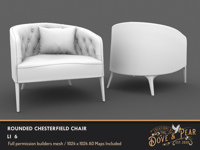 Dove & Pear for Builders - Rounded Chesterfield Chair 