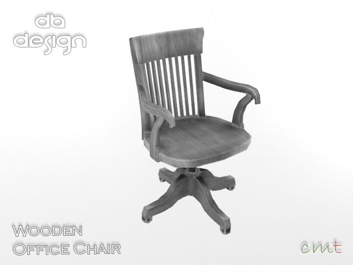 ::db:: Wooden Office Chair White Woodgrain