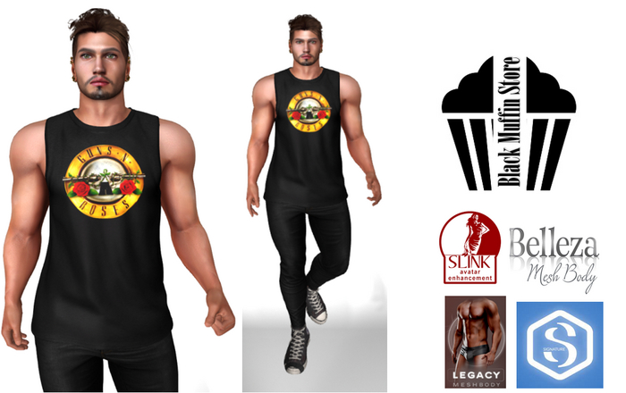 [BMS] Tank top Male Guns N' Roses (Belleza, Legacy, signature, slink)