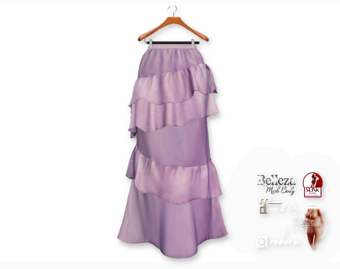 {amiable}Mesh Satin Ruffle Tiered Skirt02