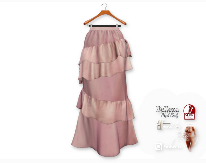 {amiable}Mesh Satin Ruffle Tiered Skirt03