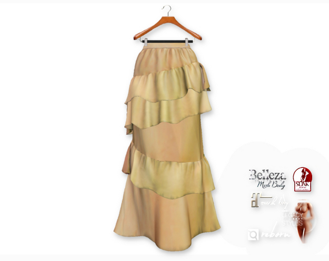 {amiable}Mesh Satin Ruffle Tiered Skirt04
