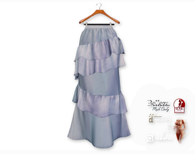 {amiable}Mesh Satin Ruffle Tiered Skirt05