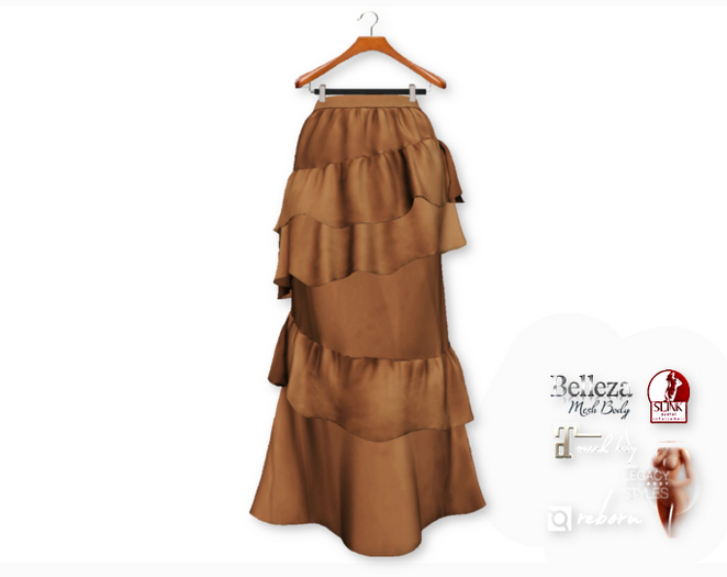{amiable}Mesh Satin Ruffle Tiered Skirt07